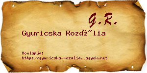 Gyuricska Rozália névjegykártya